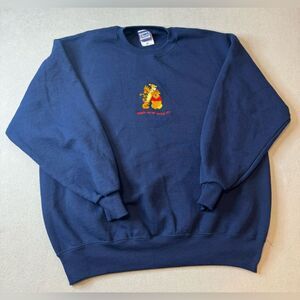 Vintage Pooh  90s Tigger and Pooh “Friends are for leaning on” Navy Crewneck XL